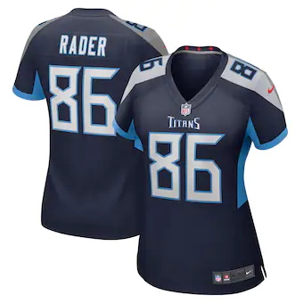 womens nike kevin rader navy tennessee titans game player j